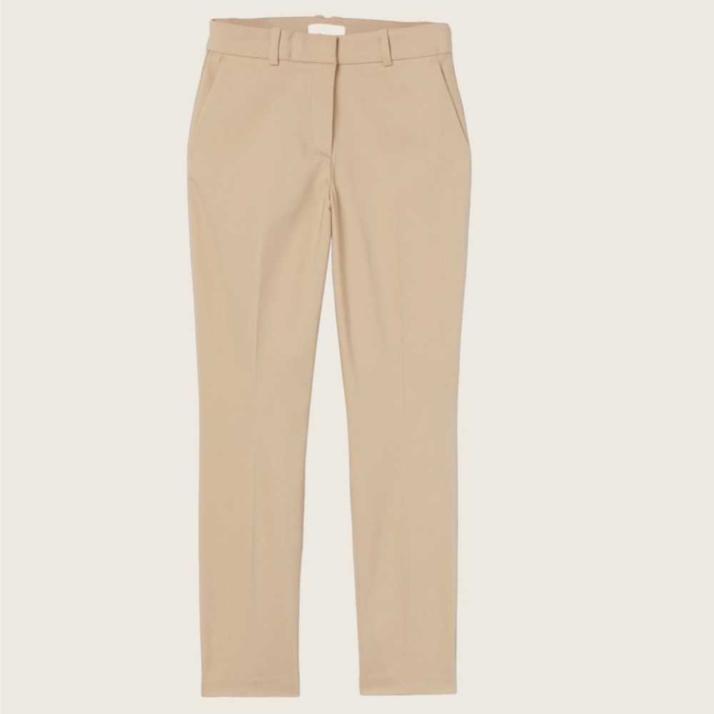 H&M warm beige dress pants trousers ankle length slacks